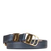 サルヴァトーレフェラガモ ヴァラ ベルト ブラック ゴールド レザー メッキ レディース Salvatore Ferragamo 【中古】